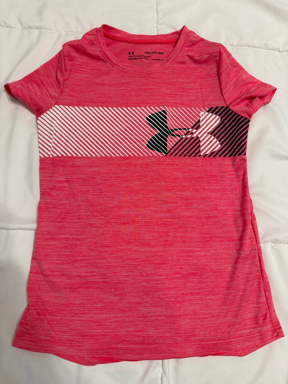 Under Armour Hot Pink Short Sleeve Tee with Graphic Stripe